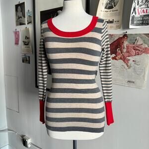 Y2k striped long sleeve sweater